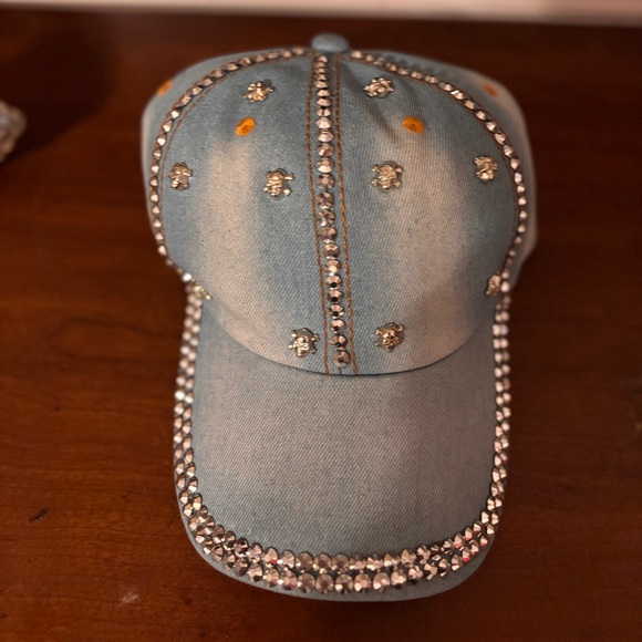 Stylish Denim Cap with Orange Skull Details! - Picture 4 of 6